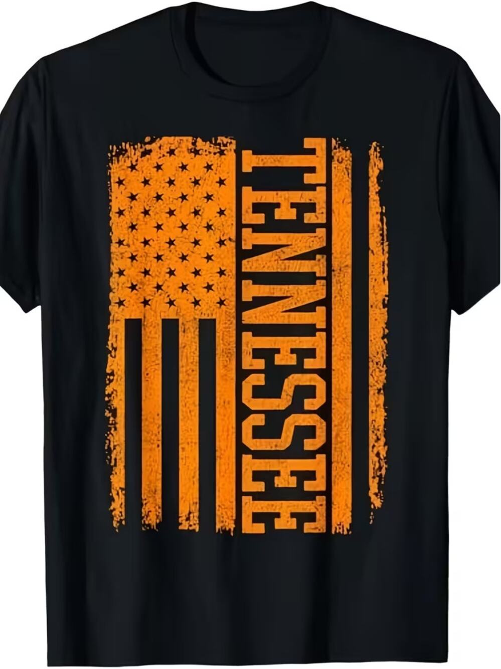 Tennessee Men's T Shirt 2X Black Rocky Top  Tee Big New Vols USA Cotton Crew